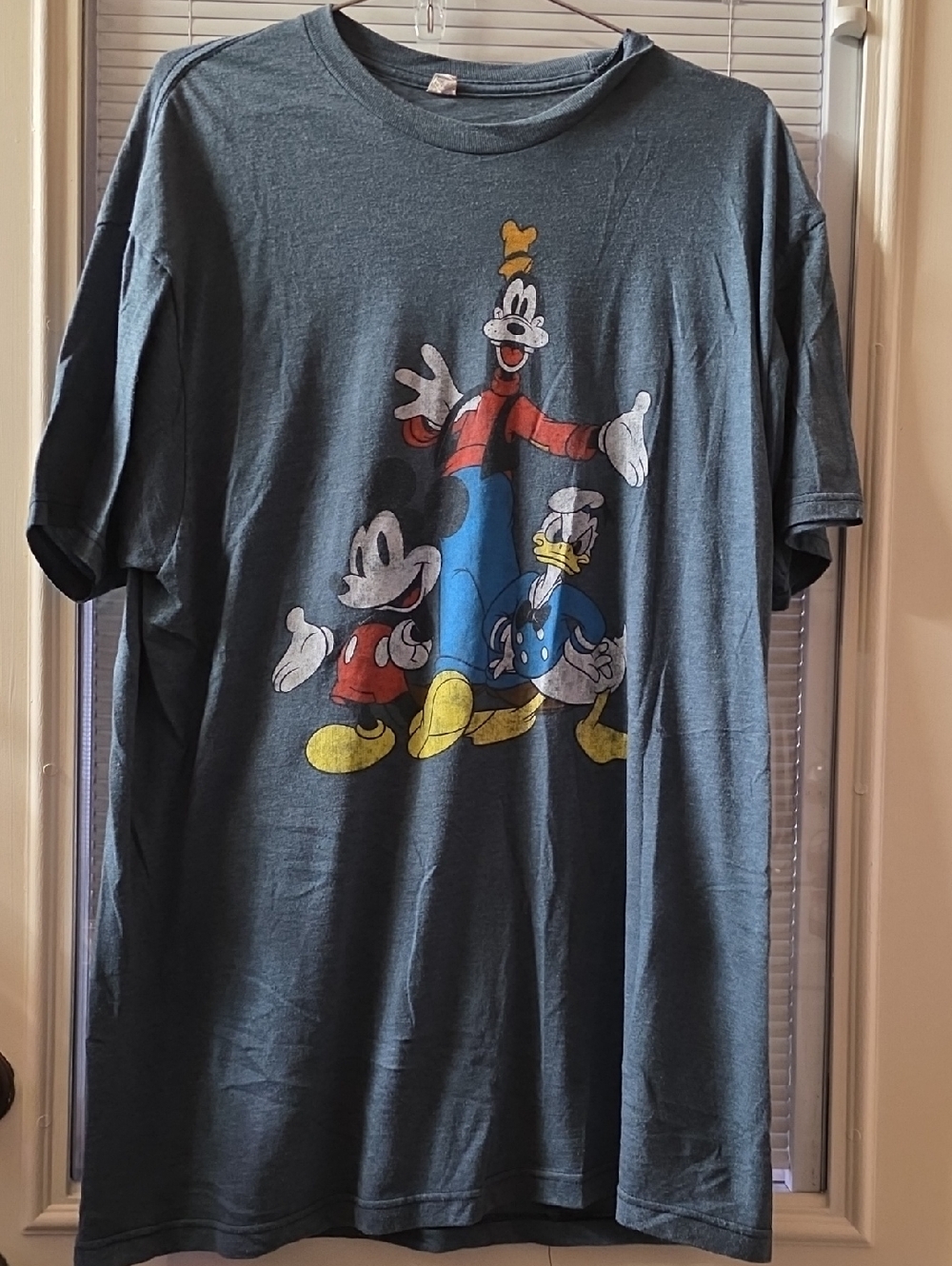 Men's Disney Graphic Tee - Slate Gray Featuring Mickey, Goofy & Donald
